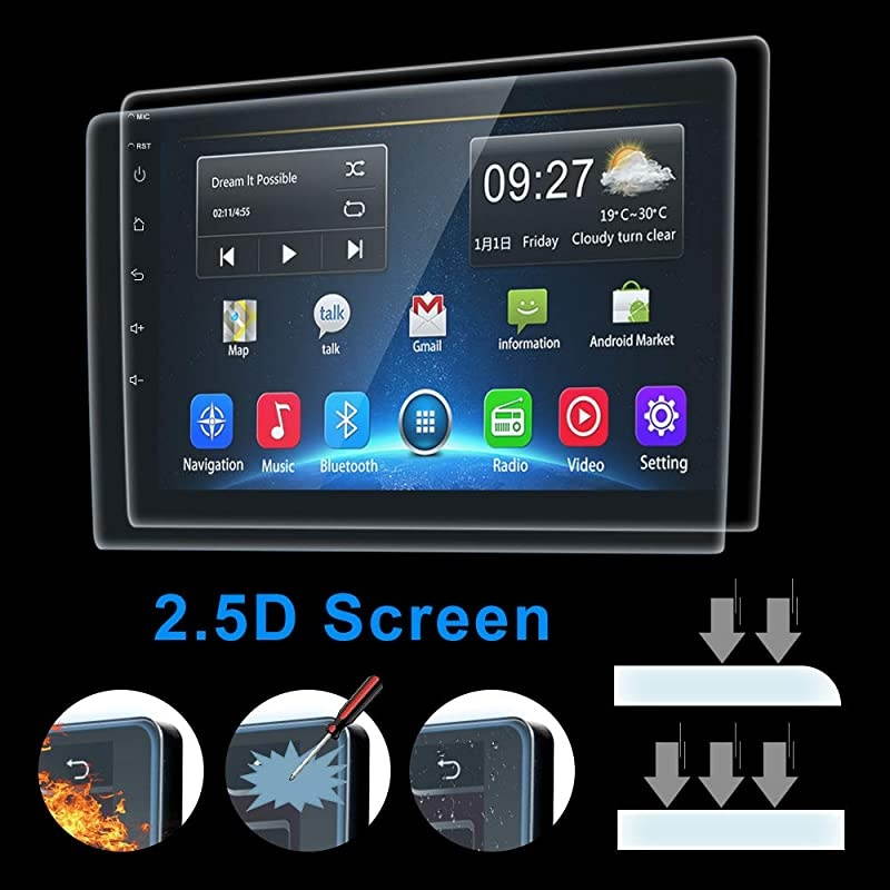 2G+32G Upgrade  Double Din Android Car Stereo 101 Inch Touch Screen Radio Bluetooth WiFi GPS FM Radio Support AndroidiOS Phone Mirror Link with Dual USB Input amp Backup Camera