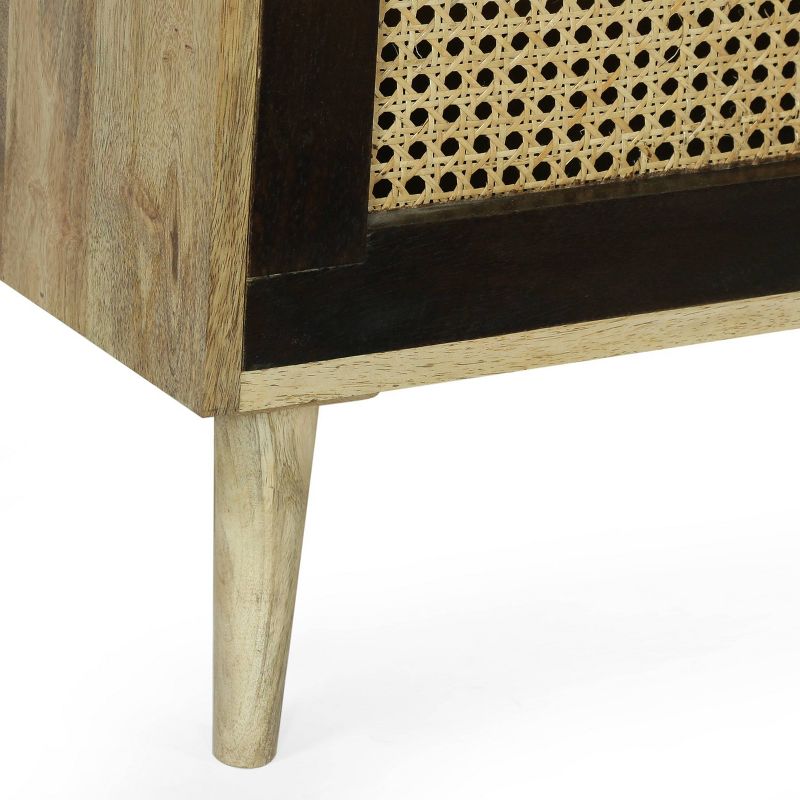 Mccone Boho Handcrafted Mango Wood 3 Drawer Sideboard Natural/Walnut - Christopher Knight Home