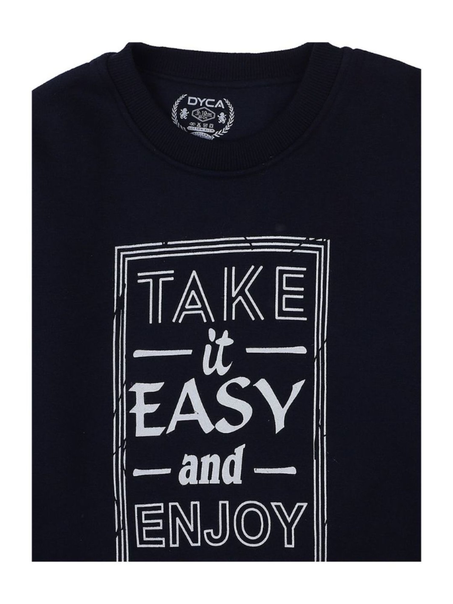 Dyca Kids Navy Graphic Print Full Sleeves Sweatshirt