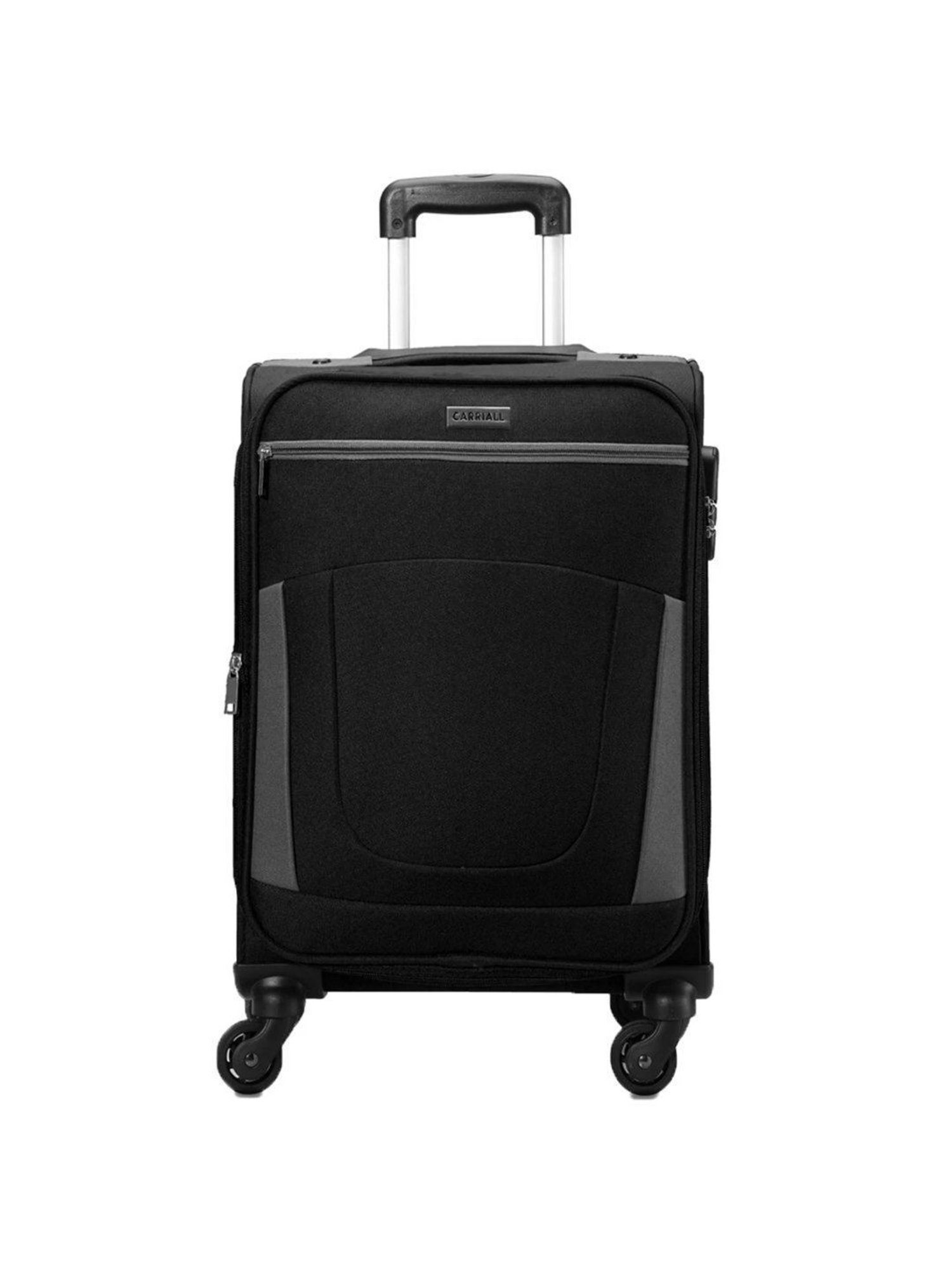 Carriall Black 4 Wheel Small Soft Cabin Trolley - 36 cm