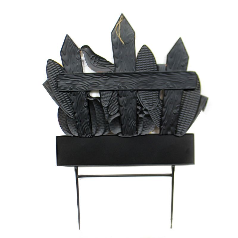 Home & Garden 35.0" Fence W/ Pumpkins & Corn Stake Crow Happy Harvest Direct Designs International  -  Decorative Garden Stakes