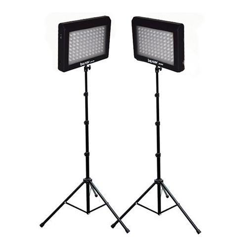 Bescor - LED-95DK2 - Bescor Dual 95 Watt 6500K Daylight Balanced Dimmable LED Video Light Fixtures & Stands