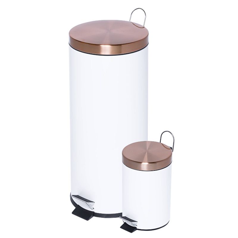 Honey-Can-Do 3L-30L Step Trash Can Combo Rose gold