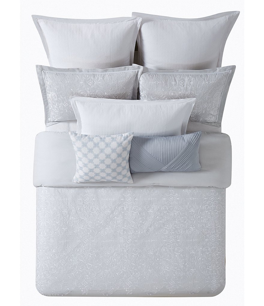 Charisma Celini Square Floral Geo Embroidered Decorative Pillow