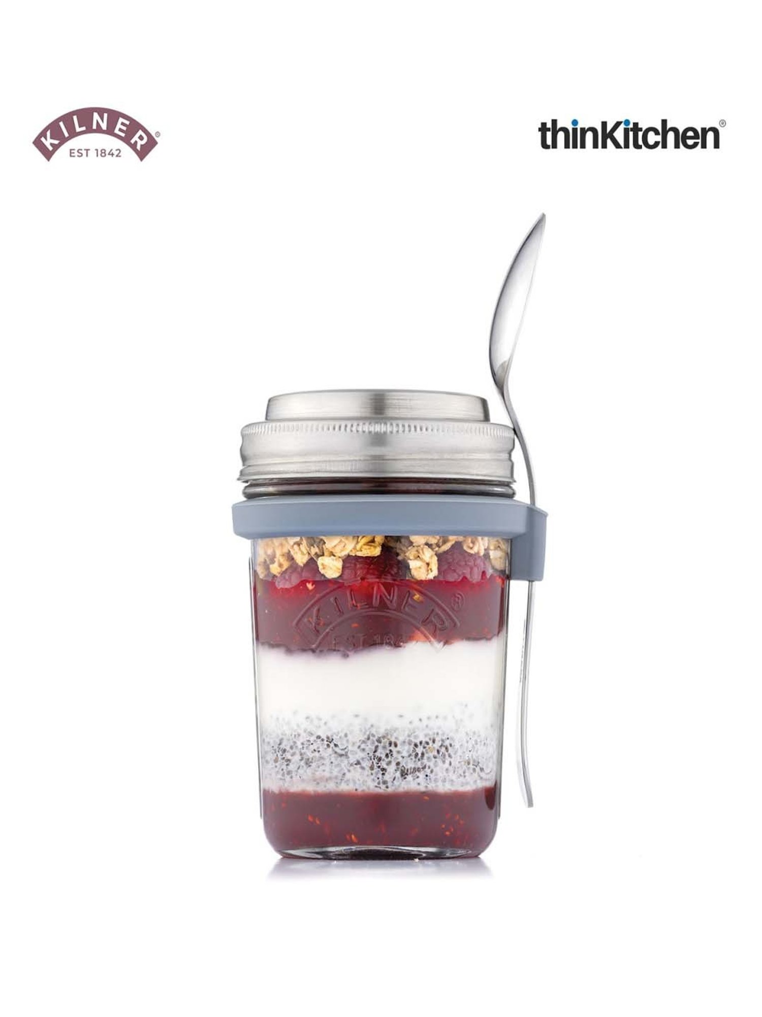 Kilner Transparent Glass 2-Piece Round Breakfast Jar Set