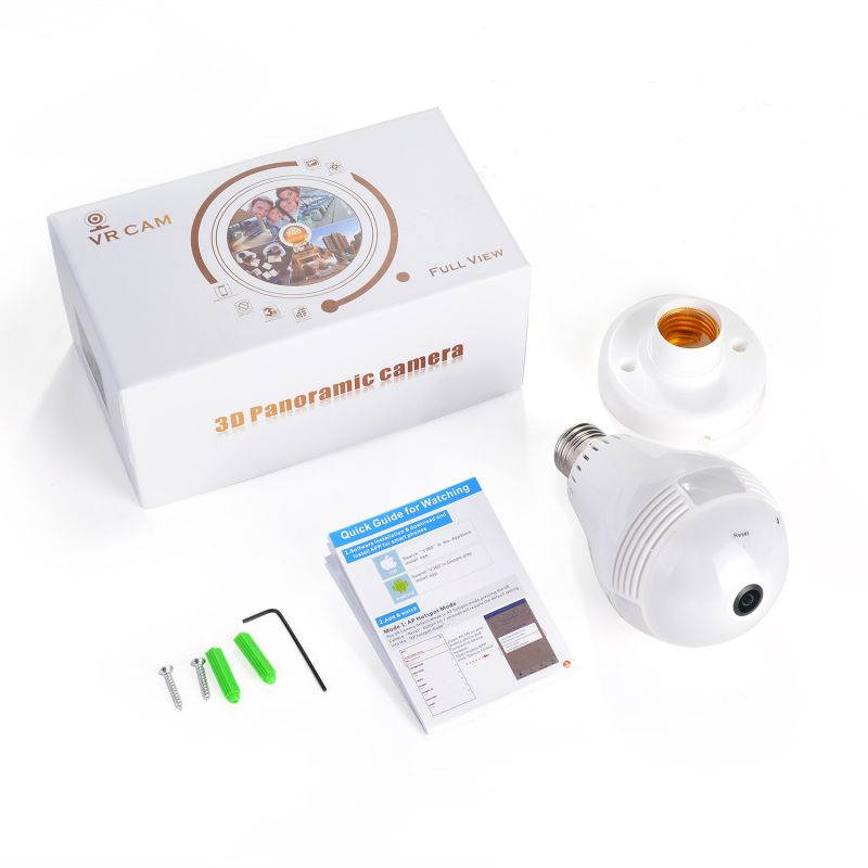 360 Degree Panoramic 960P Hidden WiFi Camera Light Bulb Mini Security IP Camera