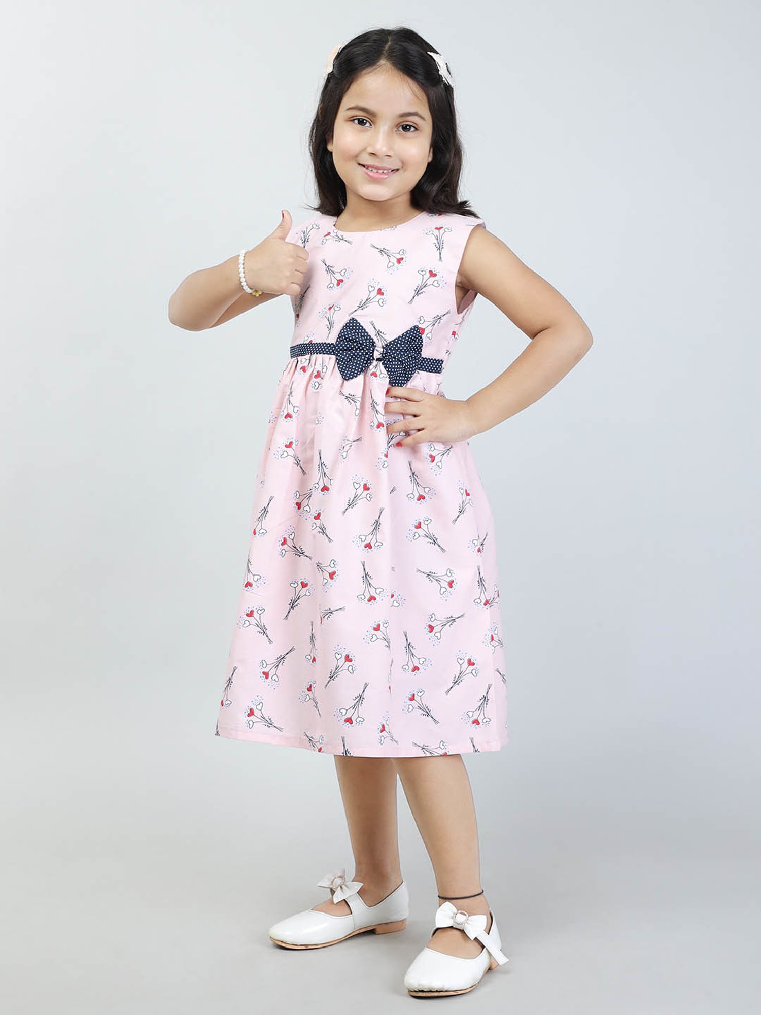 Todd N Teen Kids Light Pink Printed Frock