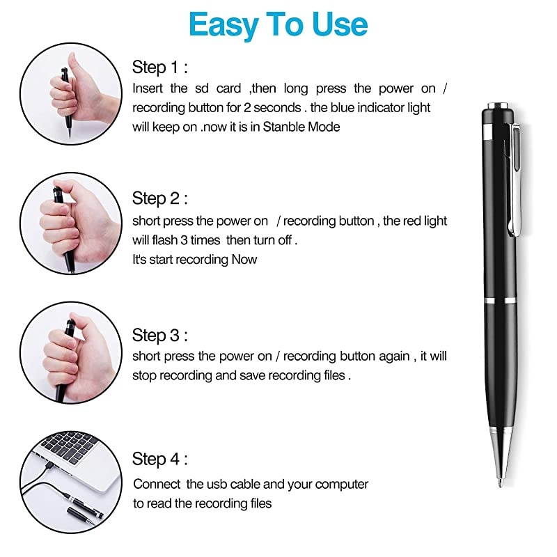 Digital Voice Recorder 16GB Voice Activated Recorder RechargeableMini Audio Recorder Playback MP3 Player for Meeting Lectures