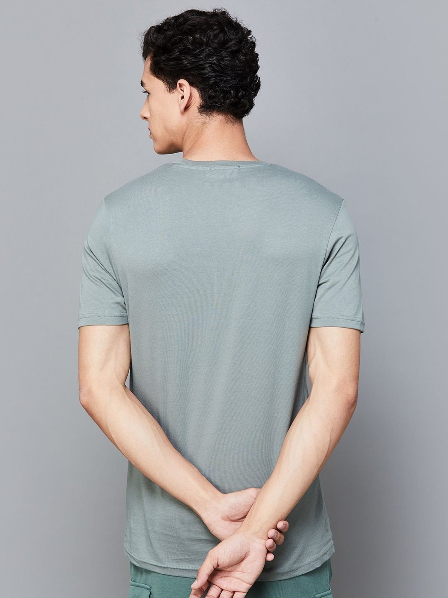 Fame Forever by Lifestyle Sage Cotton Regular Fit T-Shirts