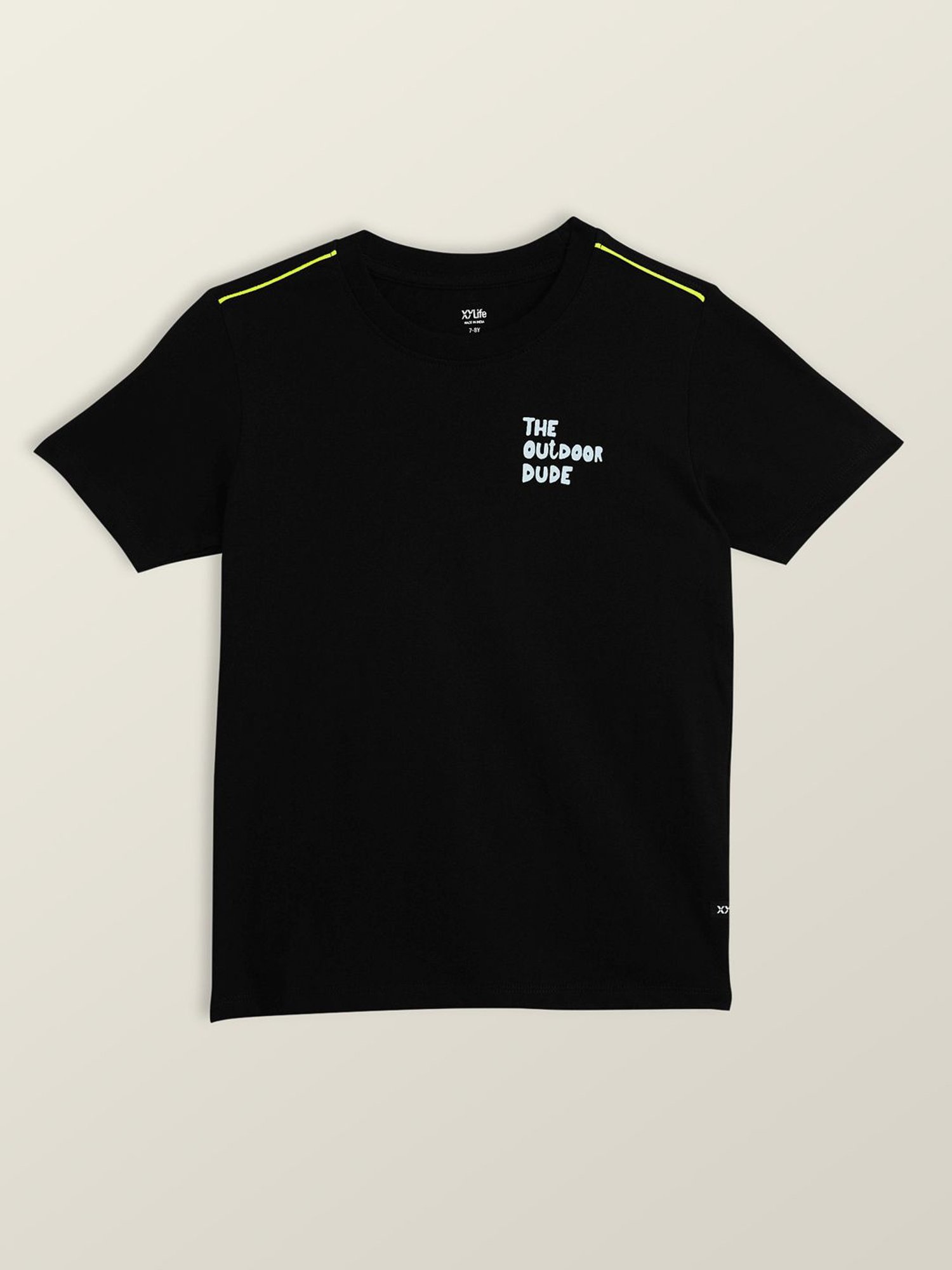 XY Life Kids Black & Grey Cotton Relaxed Fit T-Shirts (Pack of 2)