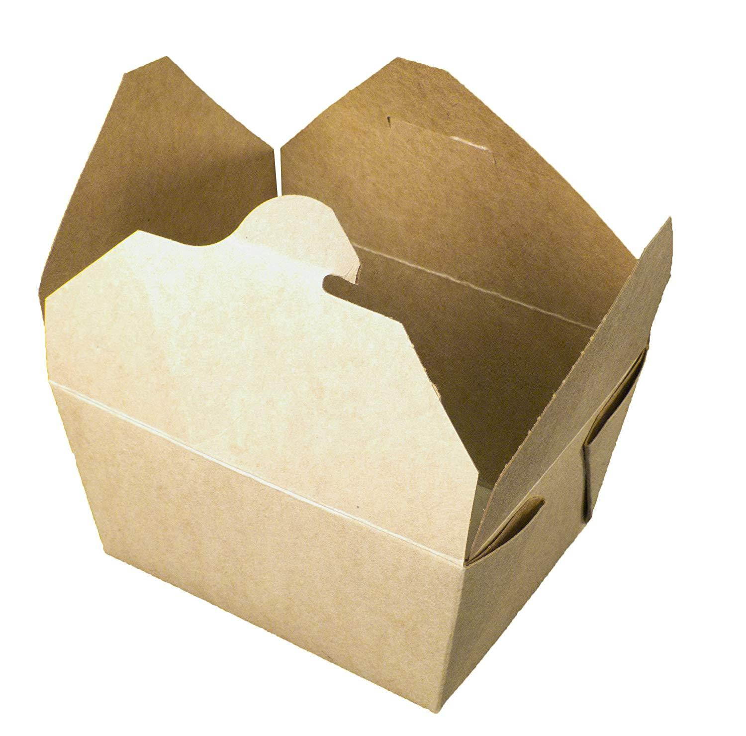 Fold-Pak Bio-Plus Earth 01BPEARTHM Natural Kraft Paper Carry-Out/To-Go Container, 4-3/8" Length x 3-1/2" Width x 2-1/2" Height, 26-Fluid Ounce Capacity (Case of 450)