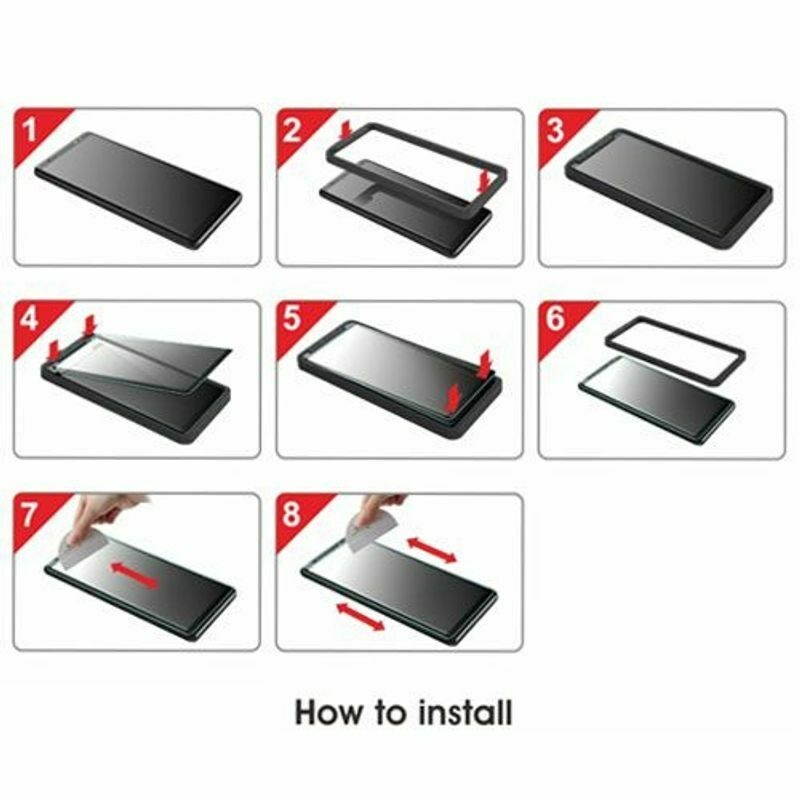 Clear Tempered Glass Screen Protector For  Galaxy S8 Plus S8+ Black