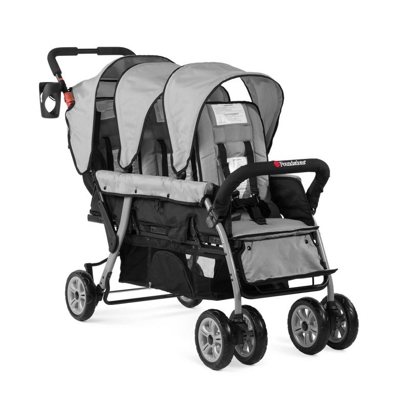 Foundations Trio Sport 3-Passenger Stroller - Gray