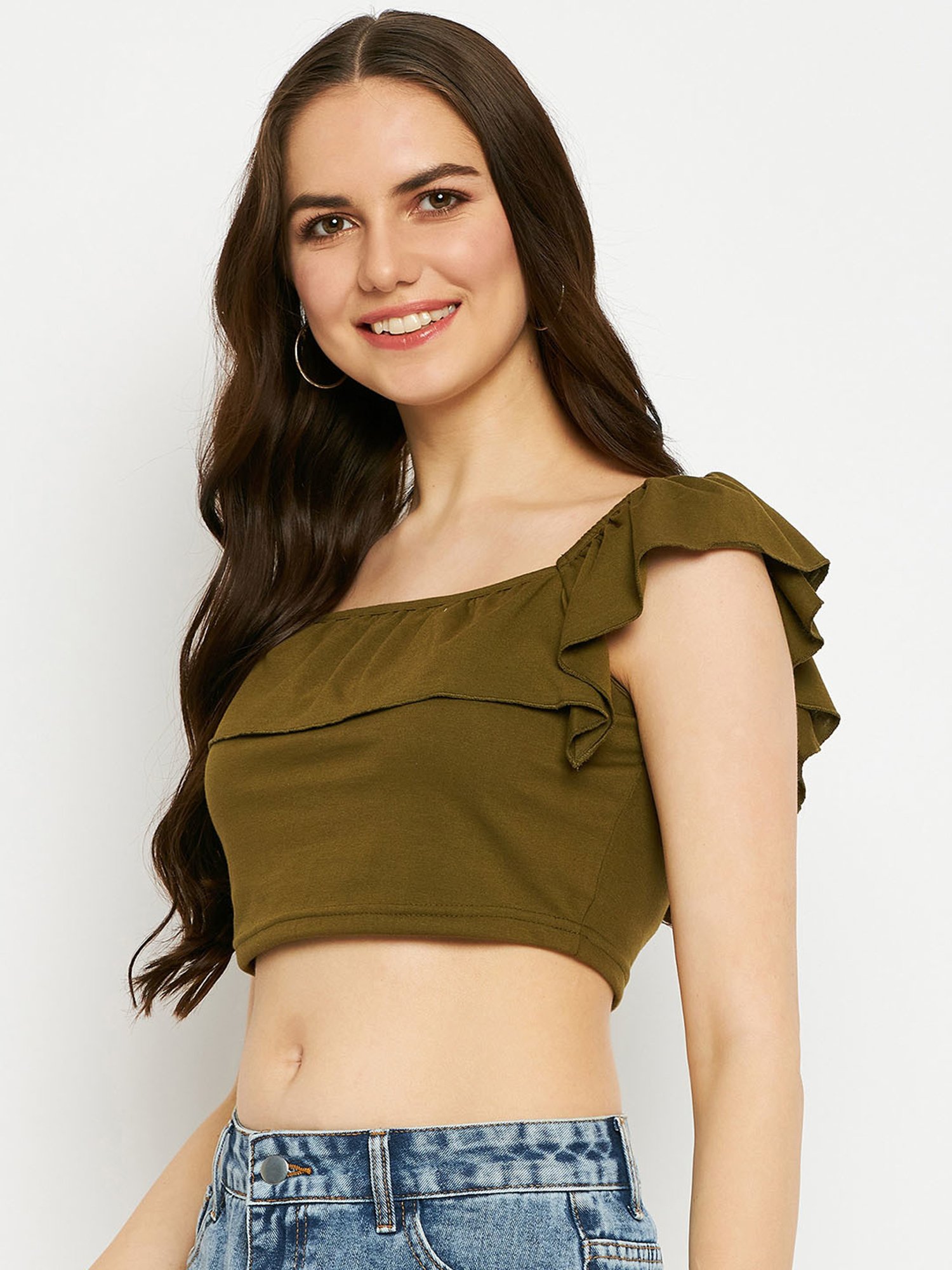 BRINNS Olive Crop Top