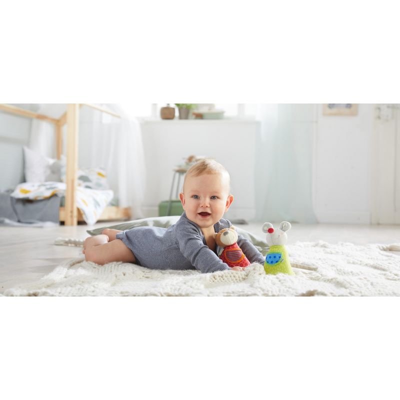 HABA Maggie The Mouse Reversible Soft Plush Clutching Toy