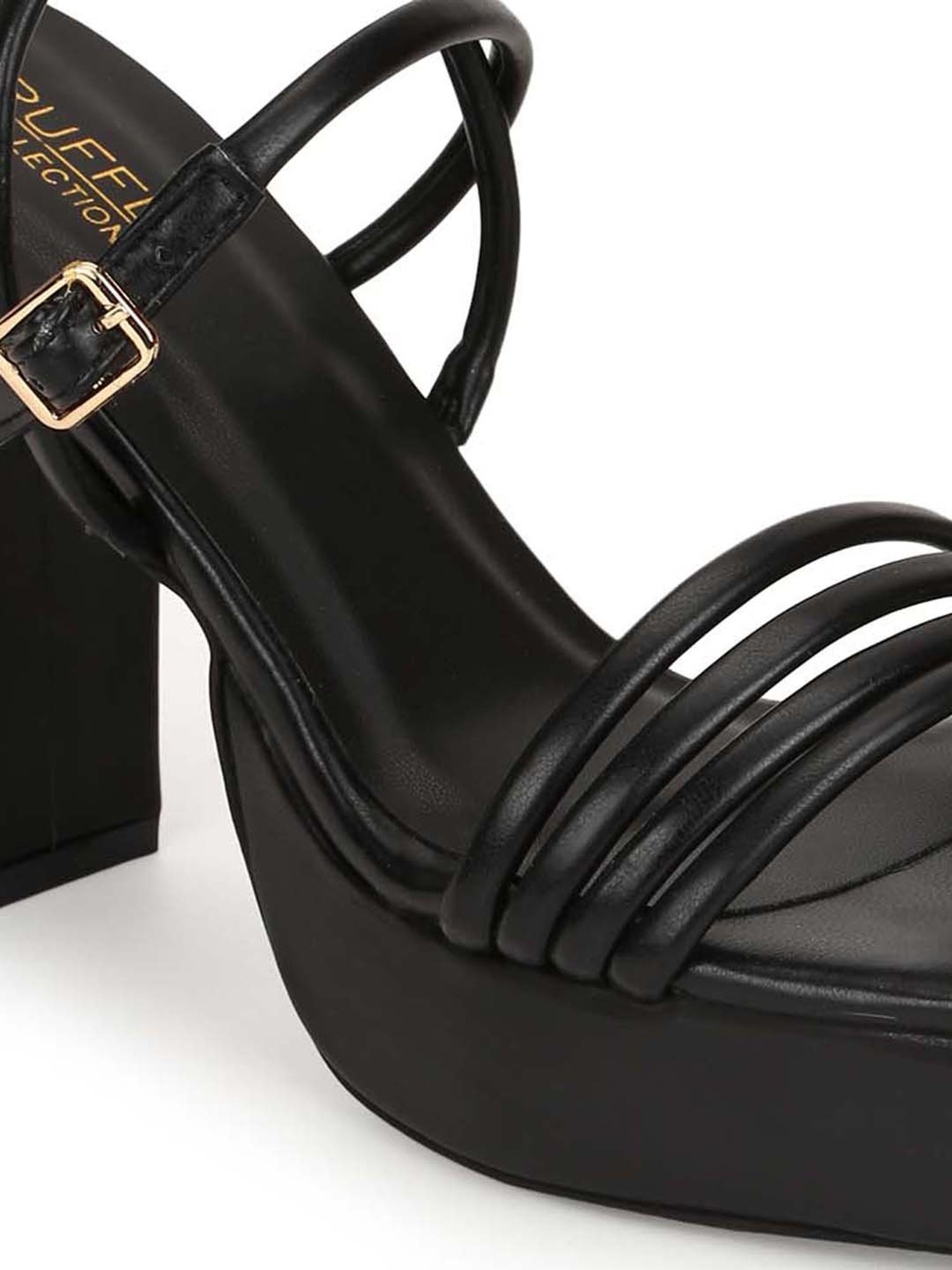 Truffle Collection Women's Black Ankle Strap Sandals