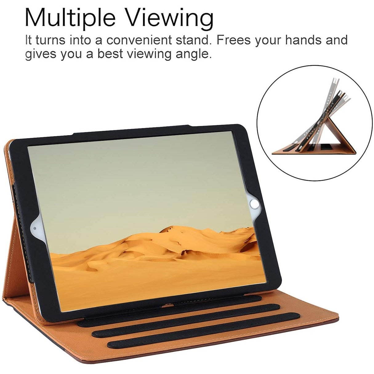 Slim Folding Smart Leather Folio Stand Case for iPad 10.2 inch (8th & 7th Gen) - Marble