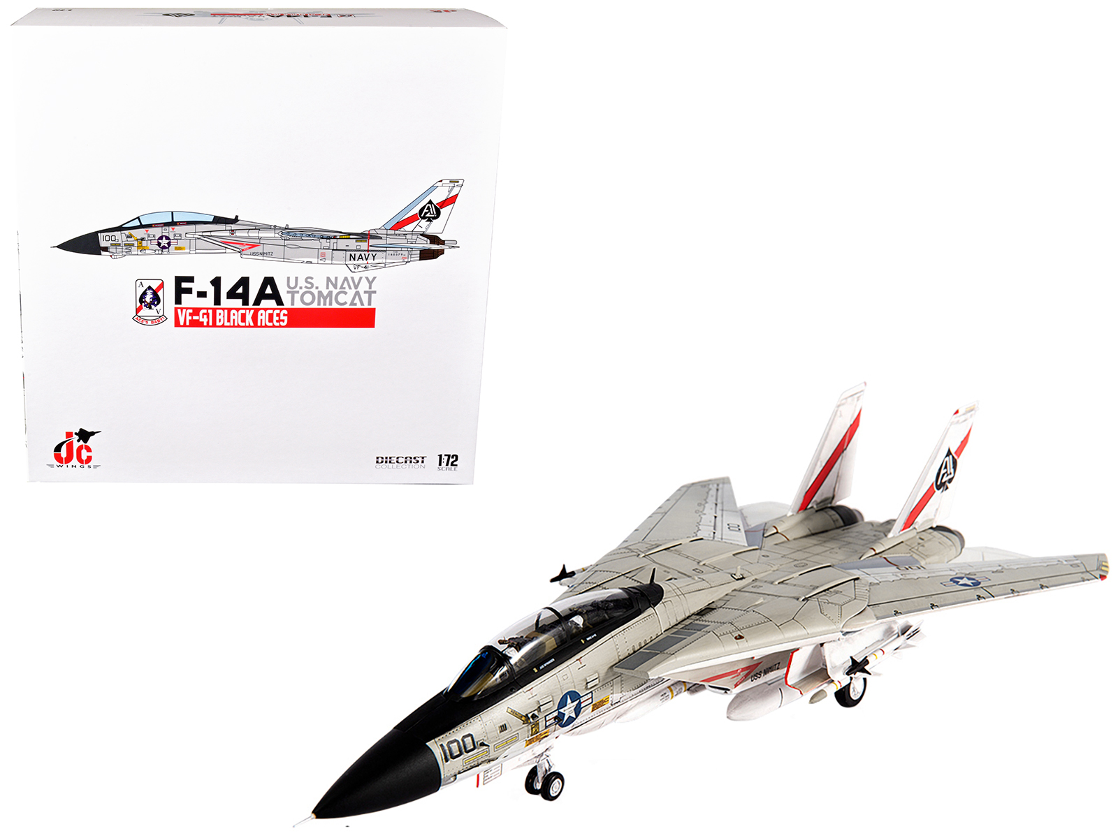 Grumman F-14B Tomcat Fighter Aircraft "VF-103 Jolly Rogers USS George Washington" (2000) United States Navy "Air Power Series" 1/72 Diecast Model by Hobby Master