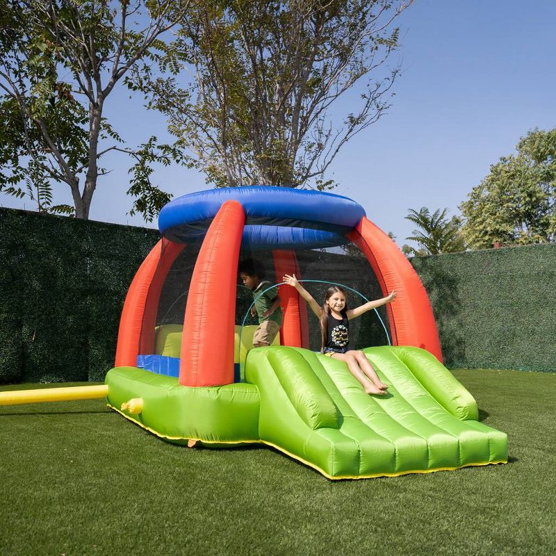 Costway Inflatable Water Slide Crab Dual Slide Bounce House Splash Pool W/ 950W Blower