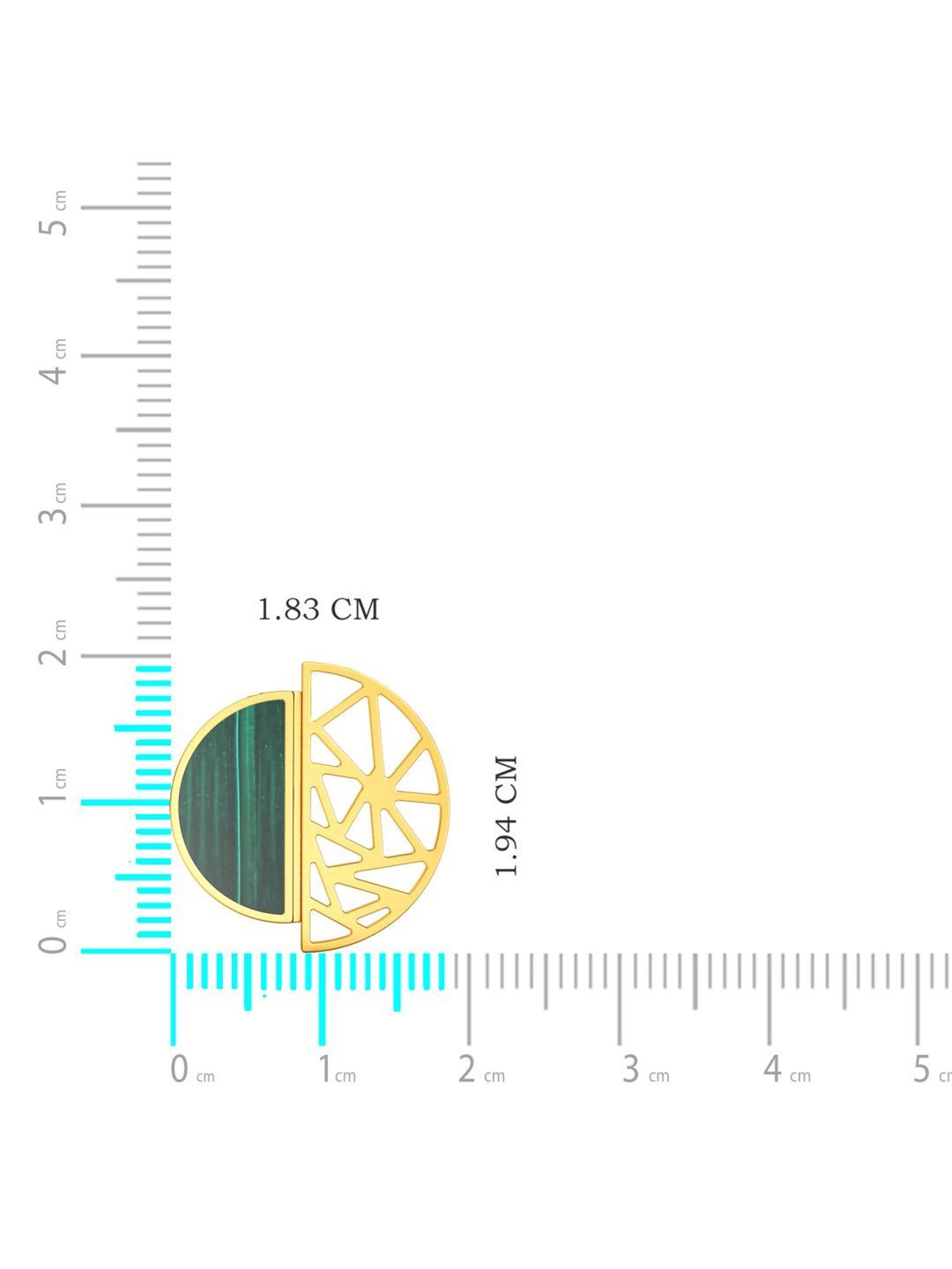 Joyalukkas Gold 18K Two Size Semi-Circles Joined Pendant for Women