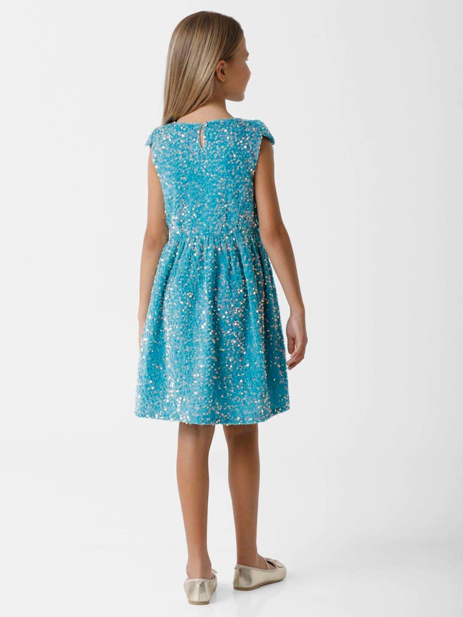 Kate & Oscar Kids Blue Embellished Dress
