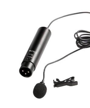 Movo LV4-C XLR Phantom Power Lavalier Cardioid Microphone, with Lapel Clip and Windscreen