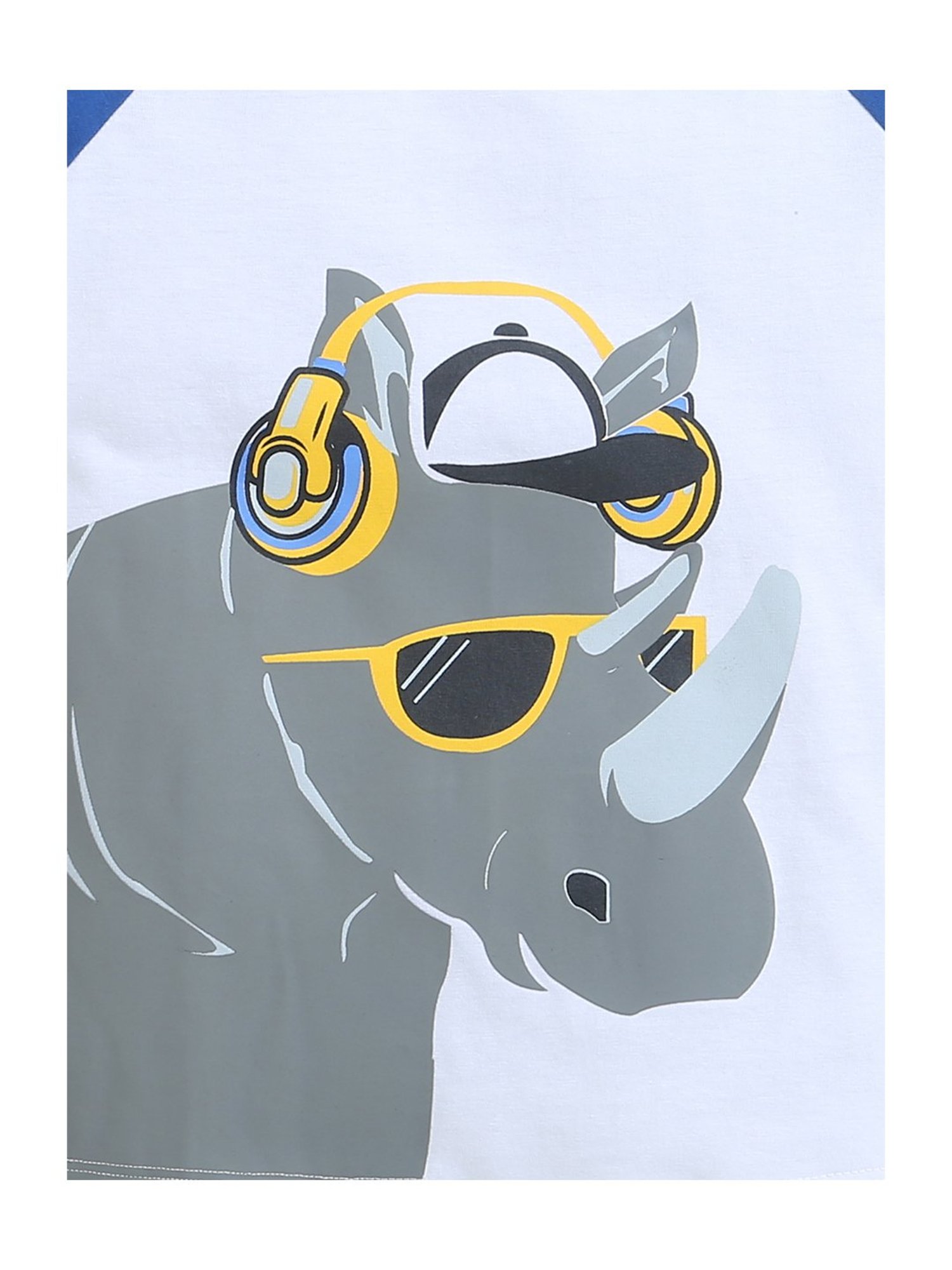 Bumzee Kids White & Grey Printed T-Shirt