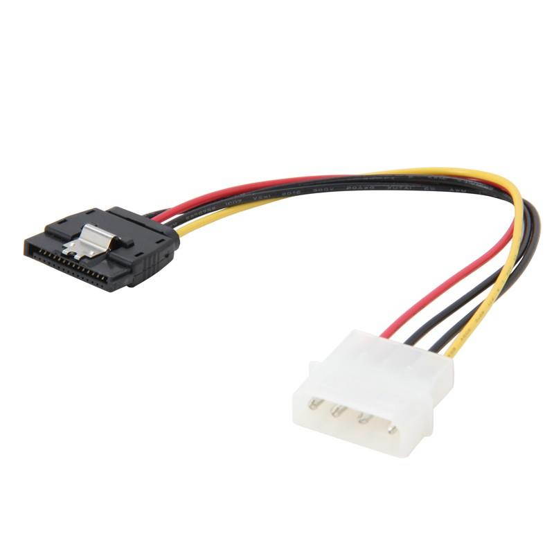8 inches Molex 4-pins LP4 Male to SATA 15-pins with locking latch Power Adapter Converter Cable Cord for ATX 12V/5V SATA Device CD-ROM,Hard Disk Drive HDD/SSD
