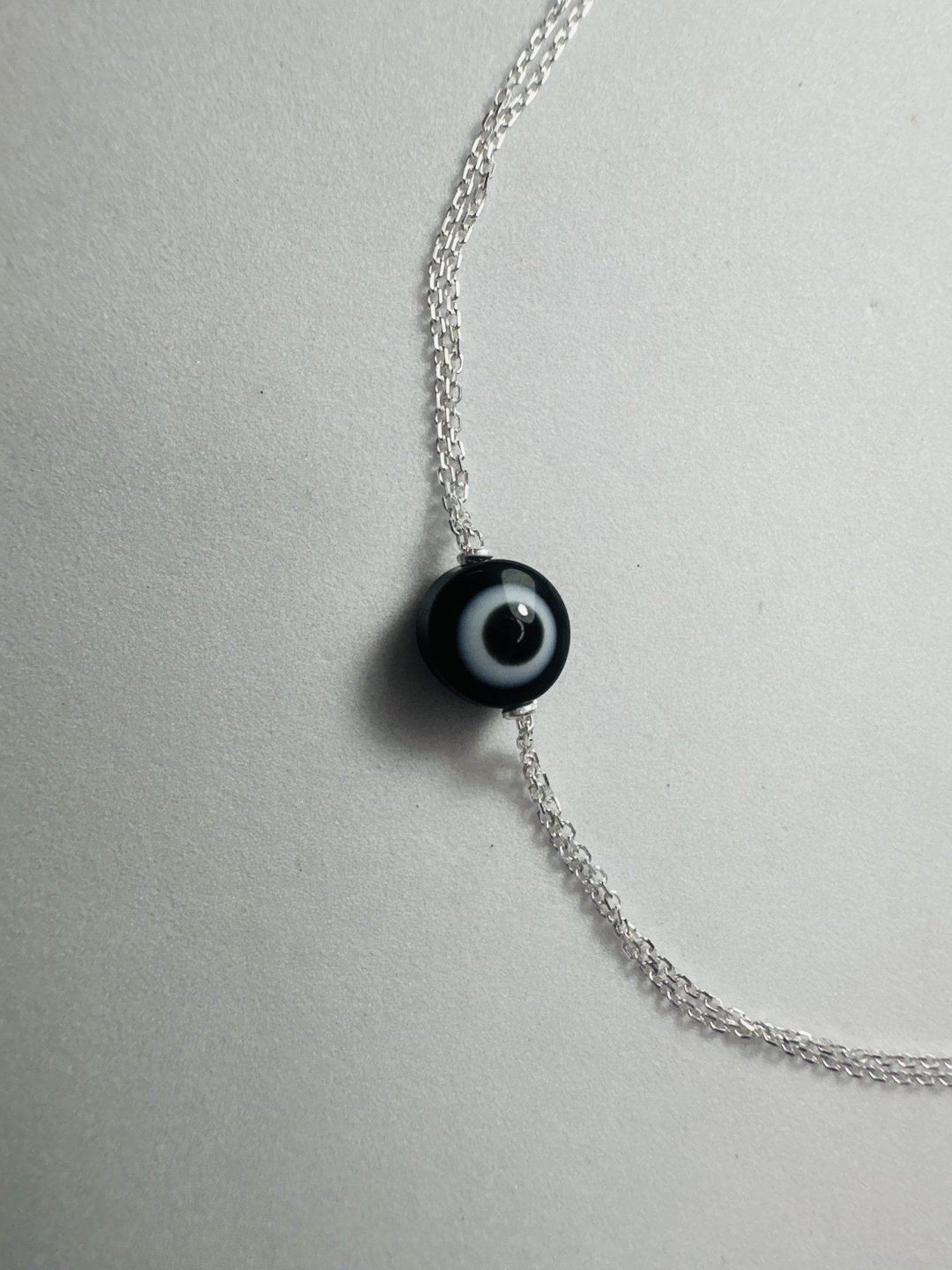 Arte Jewels 925 Sterling Silver Black Beads Evil Eye Anklet for Women & Girls (Single Anklet)