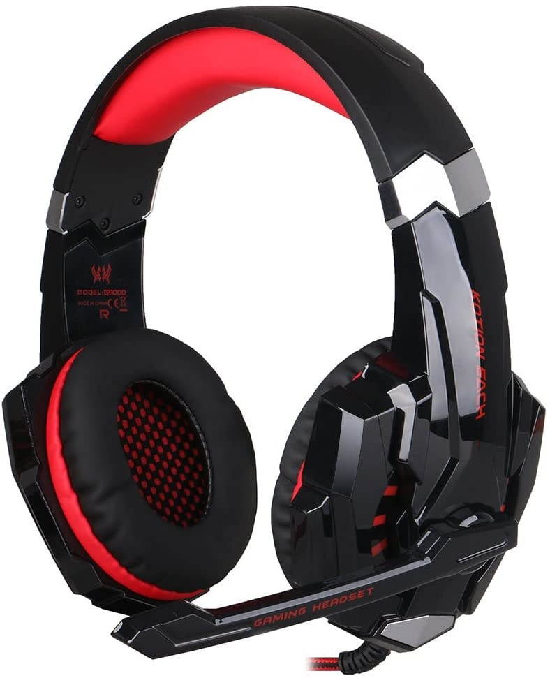 Docooler G9000 3.5mm Gaming Headphone Stereo Game Headset Noise Cancellation Earphone with Mic LED Light Volume Control Compatible with PS4 Laptop Tablet Mobile Phones