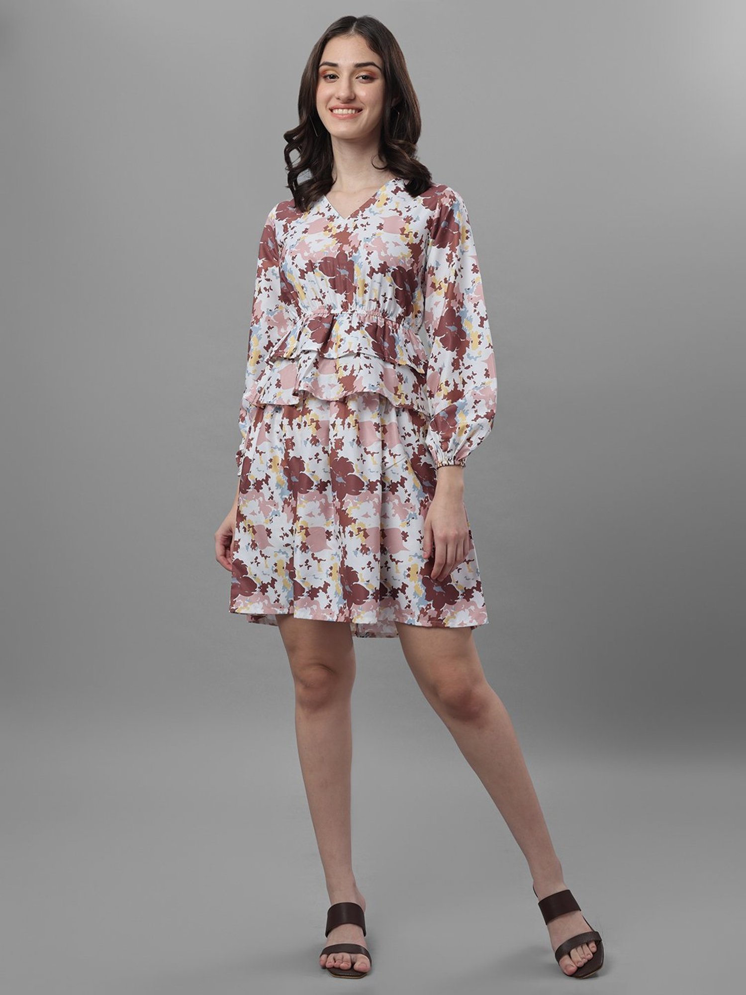 MASAKALI.CO Multicolor Floral Print A Line Dress