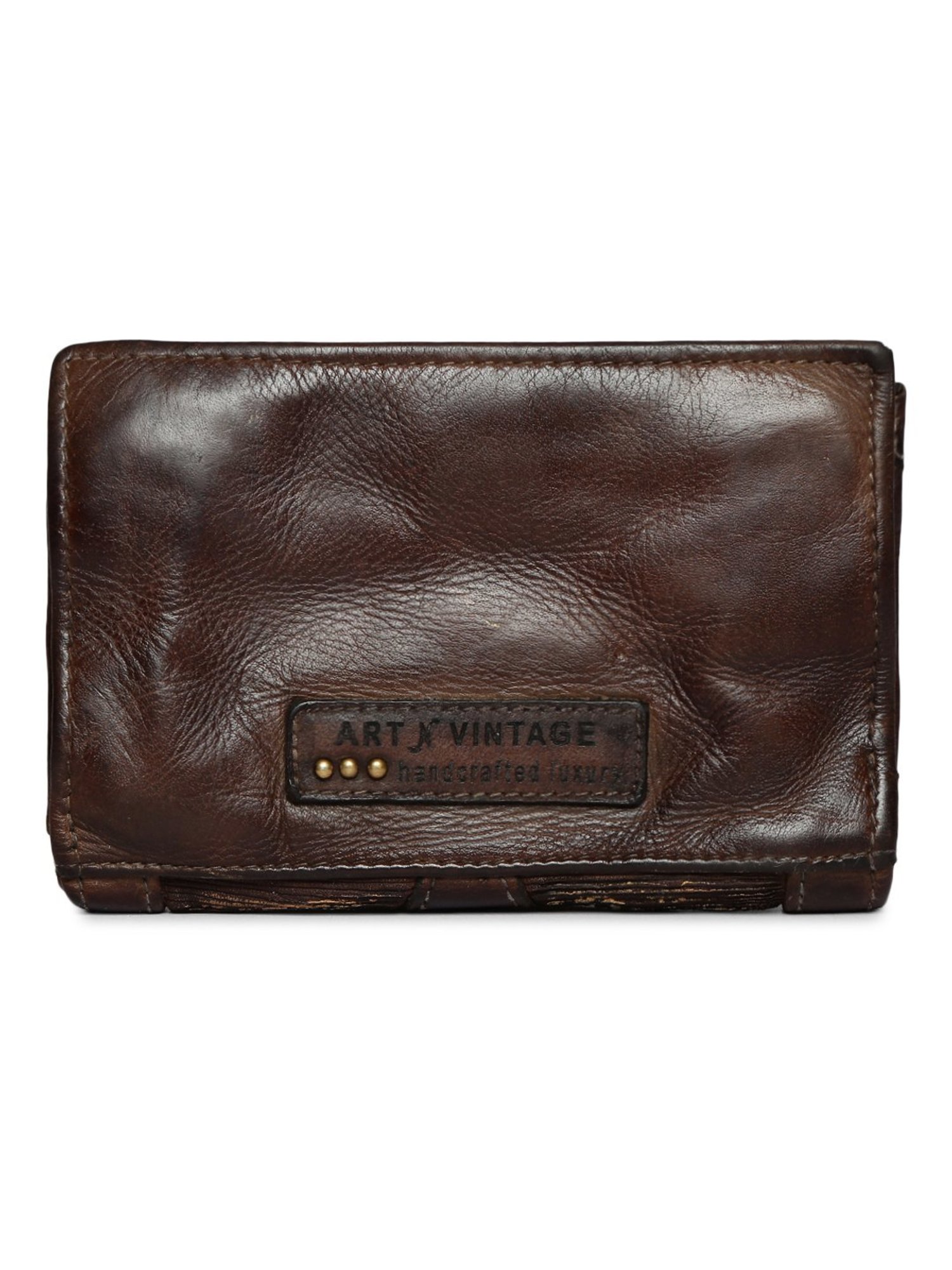 Art N Vintage Silvia Brown Leather Textured  Bi-Fold Wallet for Women