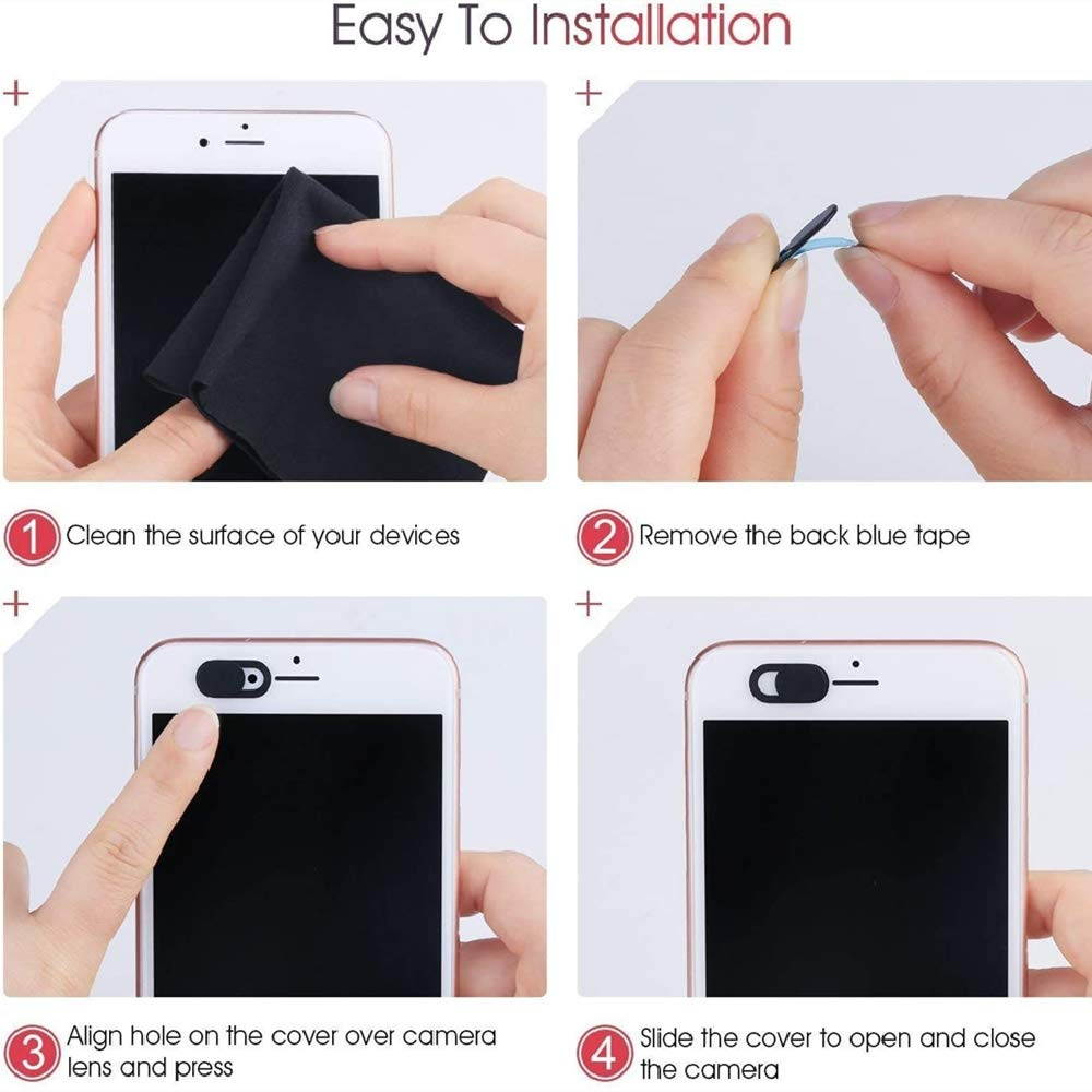 Webcam Metal Cover 6 Pack Ultra Thin Design Web Camera Privacy Cover Slide for Laptop, PC, MacBook, iMac, Computer, iPad, Smartphone, Protect Your Privacy and Security