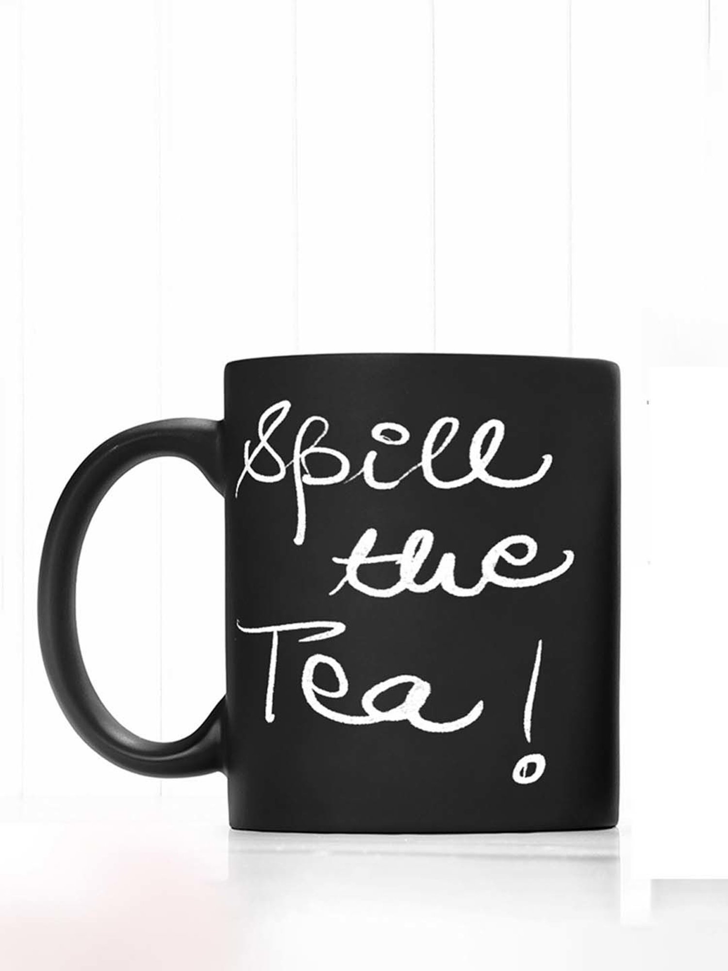 Nestroots Black Stoneware Stylish Spill The Tea Coffee Mug (0.325 L)