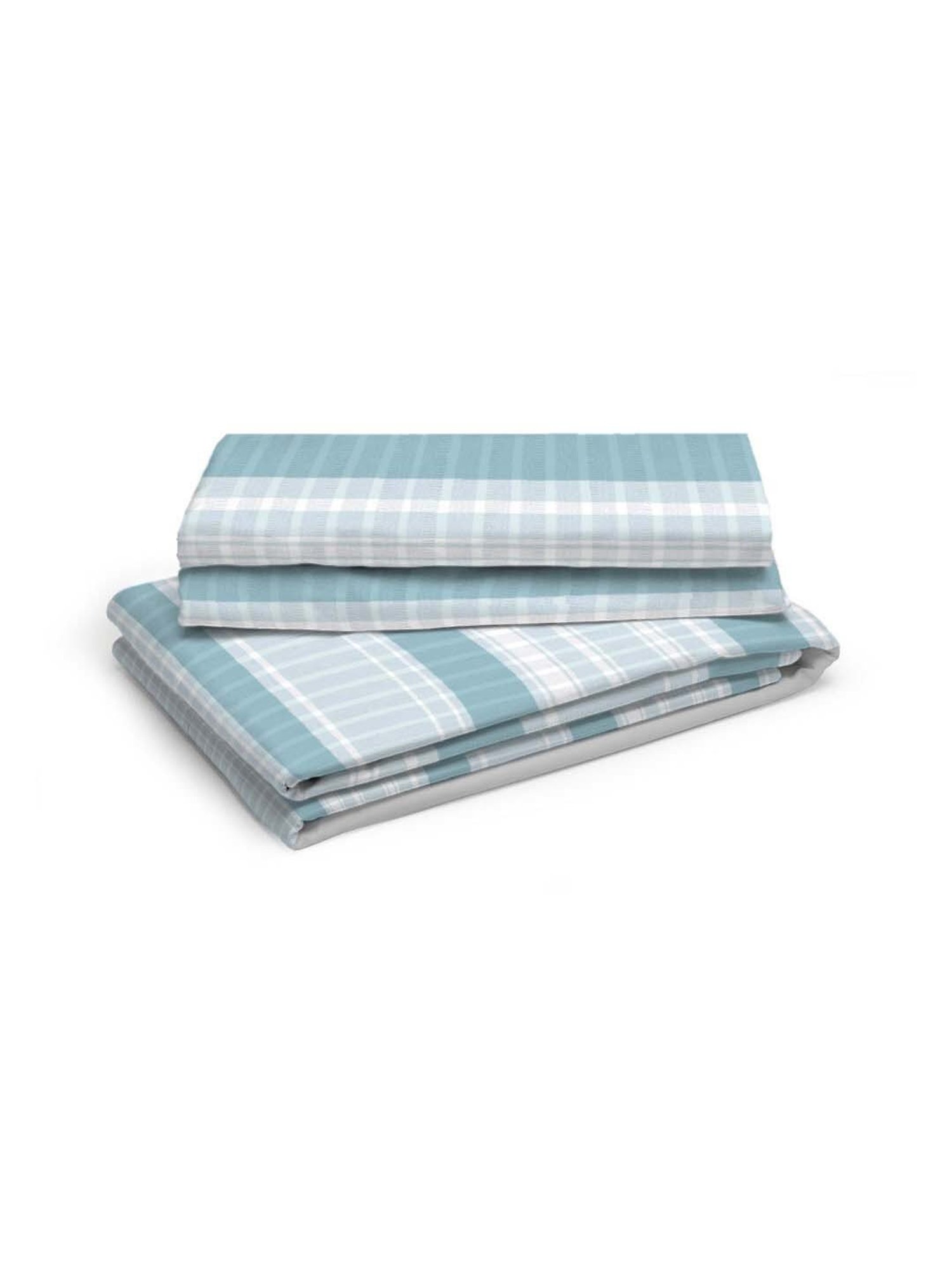 Boutique Living Cool Night Blue Cotton 225 TC King Flat Bed Sheet With 2 Pillow Covers