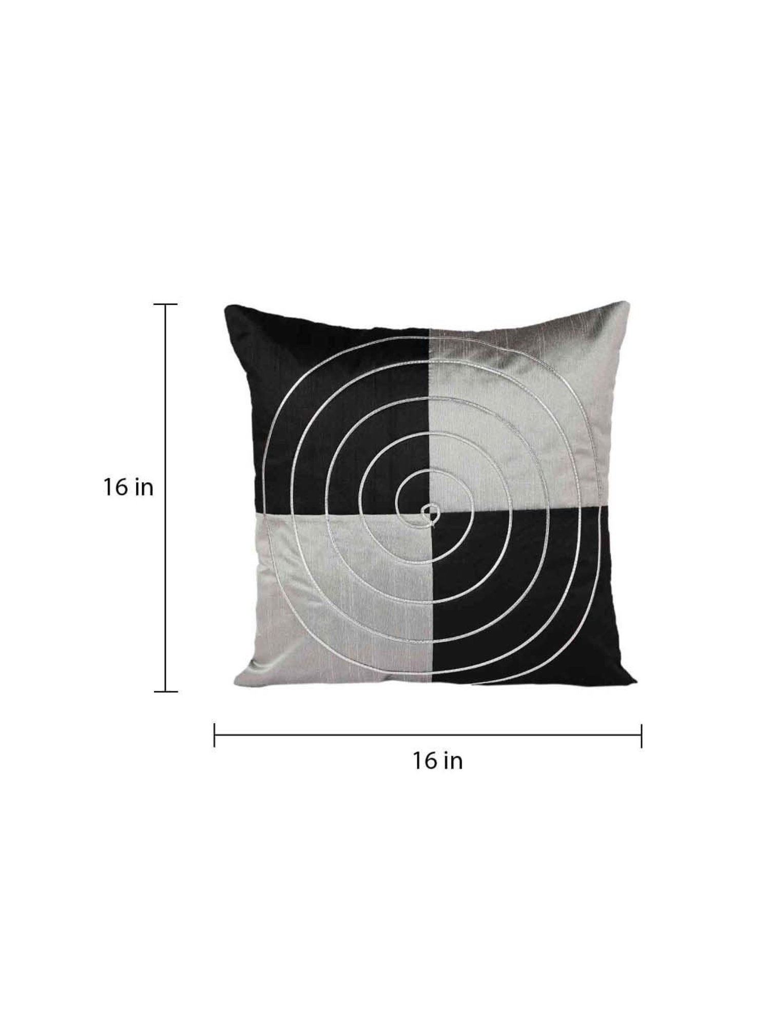 MFD HOME Furnishing Black & Silver Polyester Cushion Cover - Set of 5
