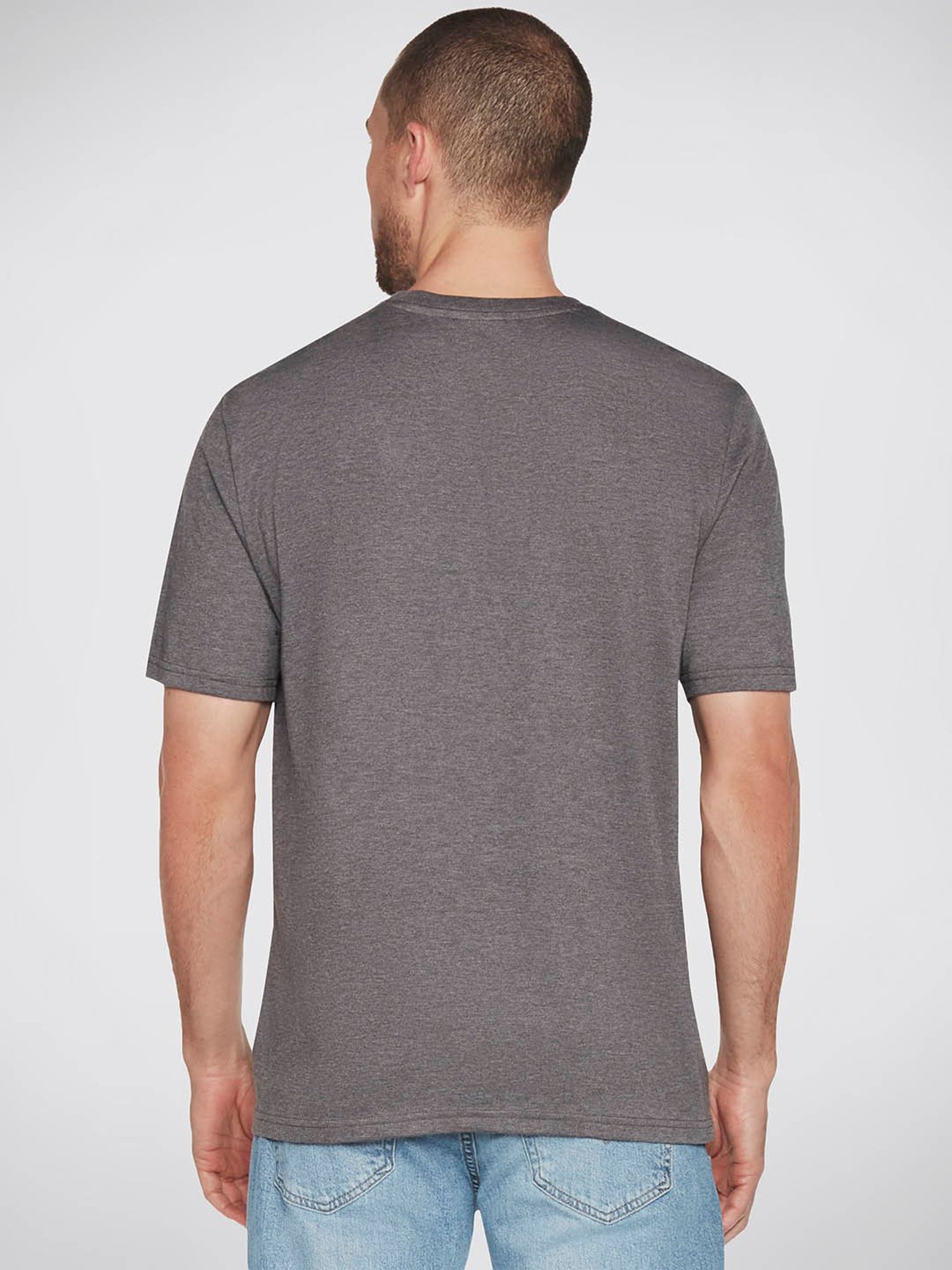 Skechers Dark Grey Relaxed Fit Printed Crew T-Shirt