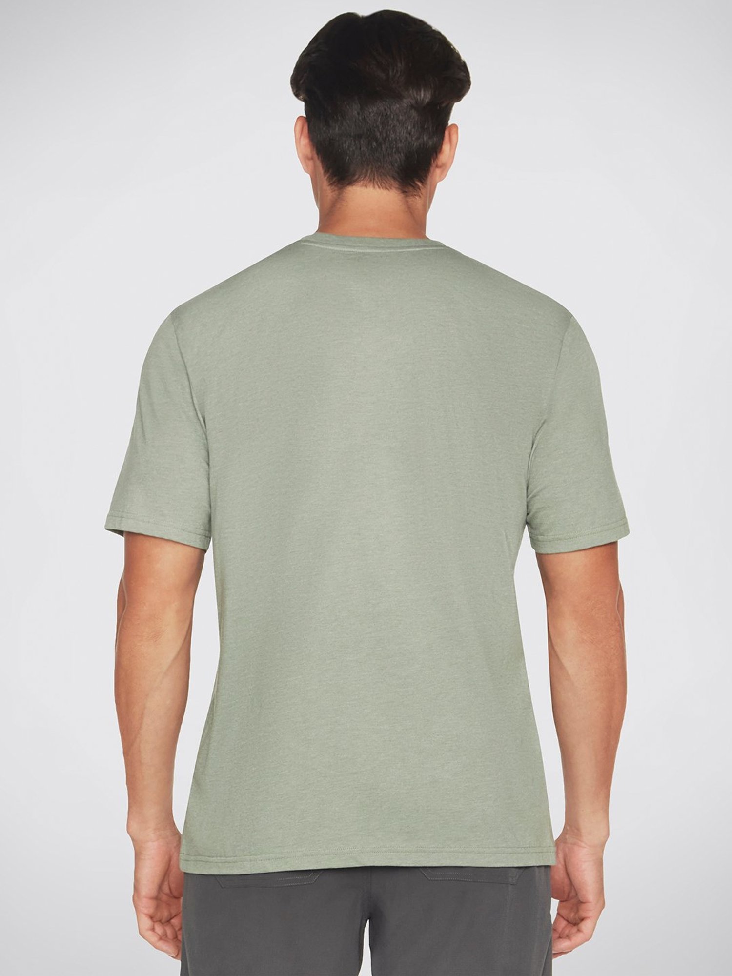 Skechers Light Green Relaxed Fit Printed Crew T-Shirt