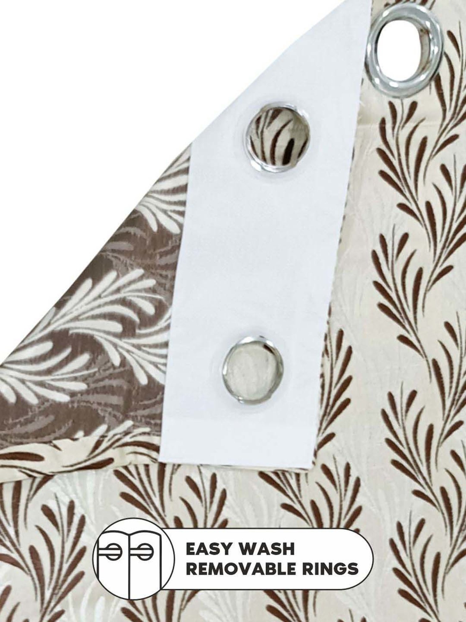 Bianca EL`PESSO Silver & Brown Faux Silk 7 Ft. Door Curtain
