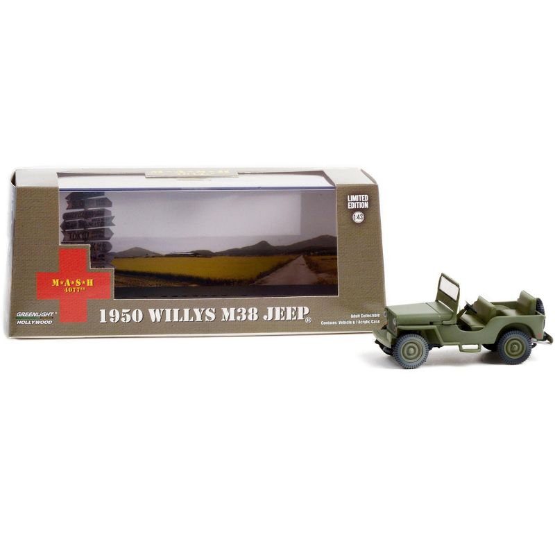 1950 Willys M38 Jeep Army Green "MASH" (1972-1983) TV Series 1/43 Diecast Model Car by Greenlight