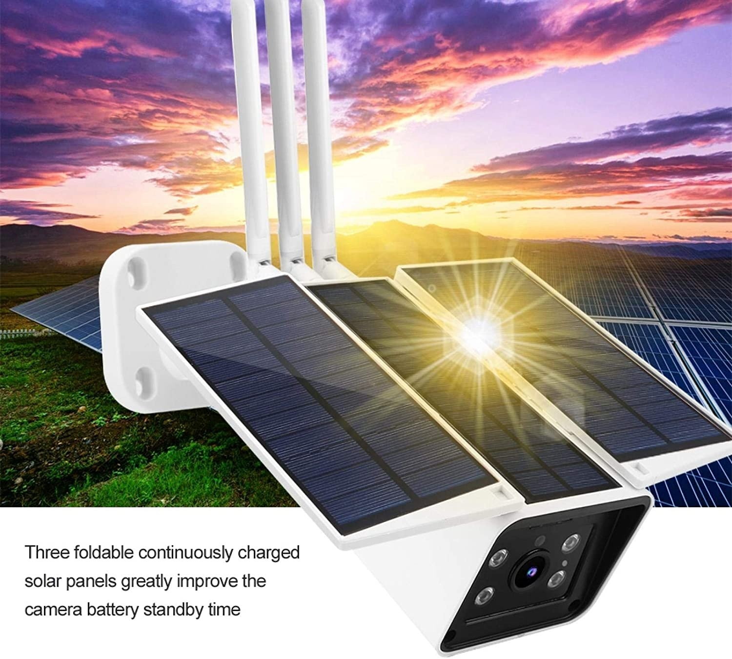 01 4G Solar Camera, 15 Meter Night Vision Two-Way Voice Function Solar Powered 1080P Hd(Southeast Asia and South America Frequency Bands)