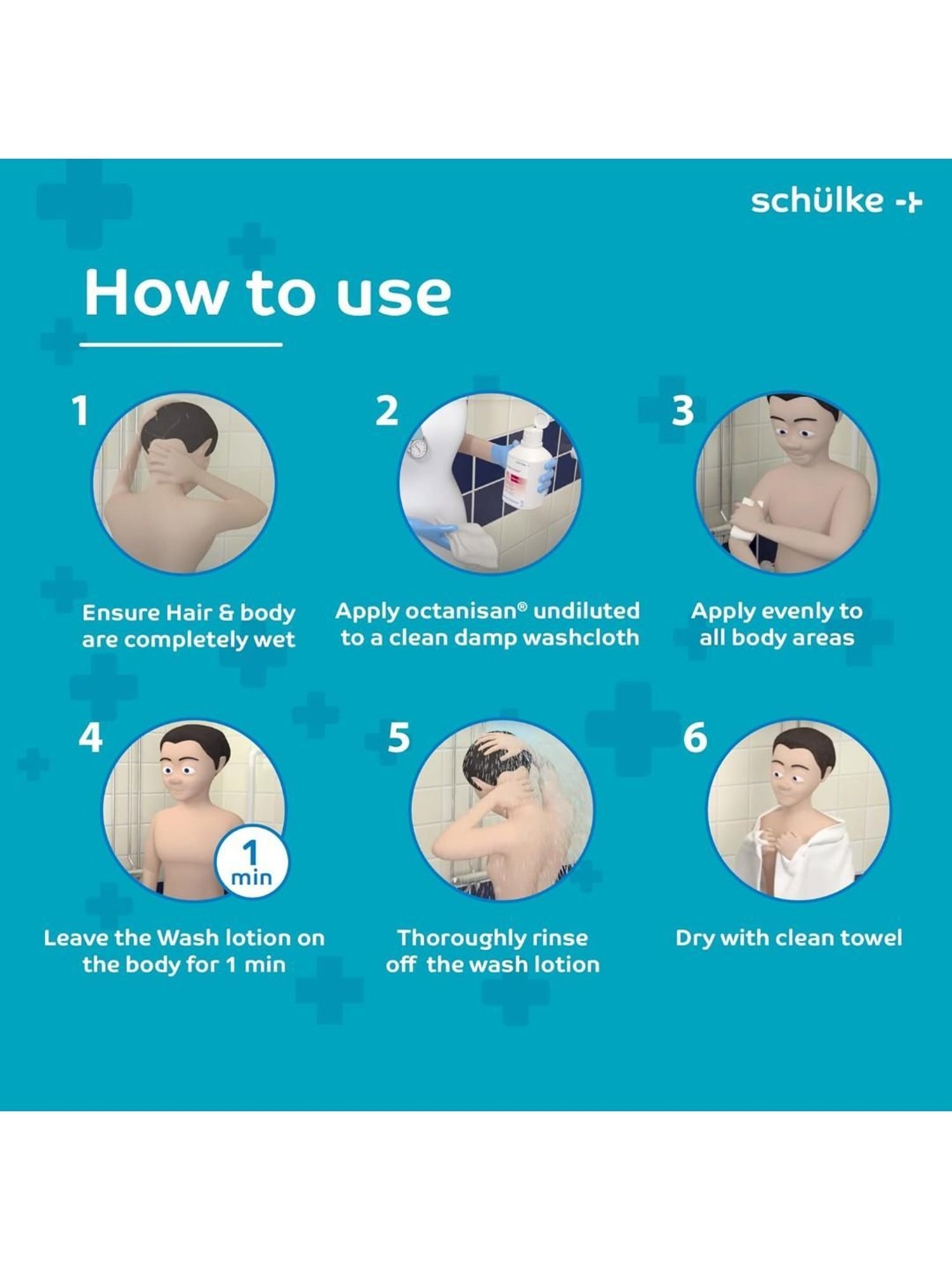 Octenisan Wash Lotion Suitable for Body and Hair Wash Pack of 3, 150ml (White)