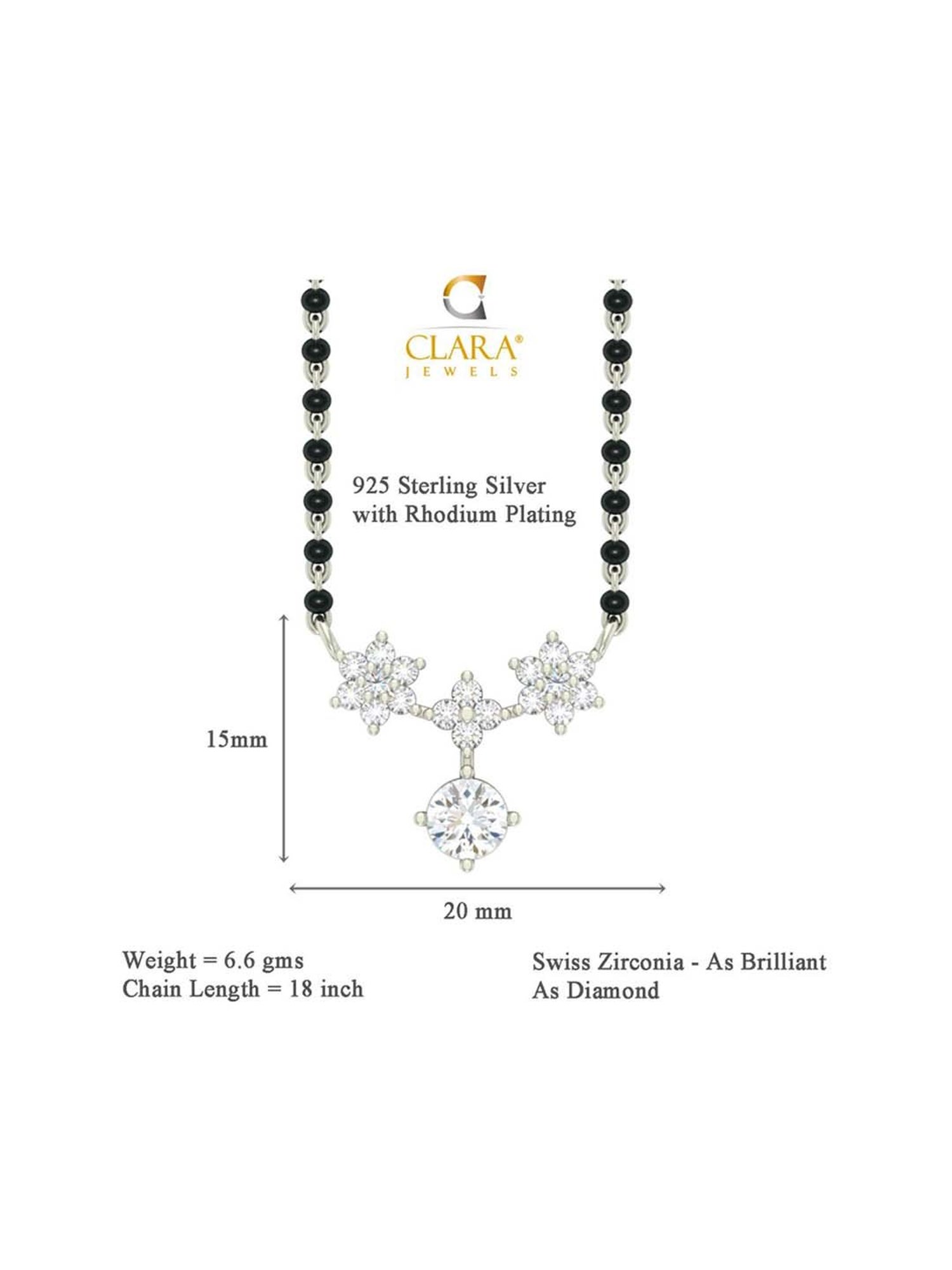 Clara 92.5 Sterling Silver Mangalsutra