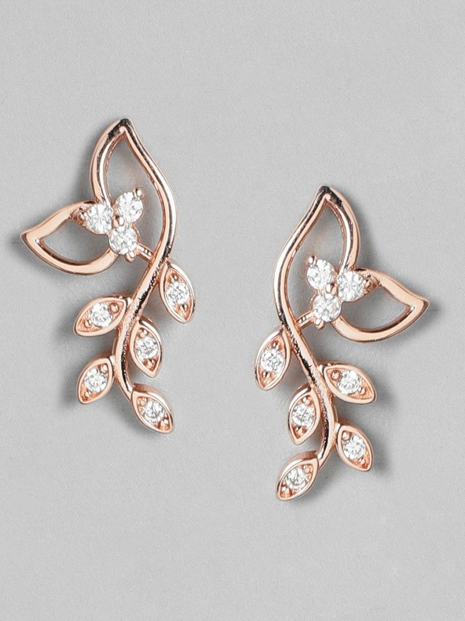 Zavya 92.5 Sterling Silver Leaf Shaped Earrings for Women