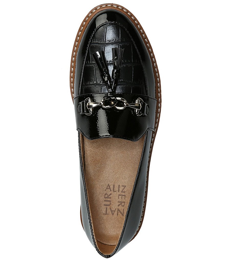 Naturalizer Estelle Patent Tassel Chain Slip-On Wedge Loafers