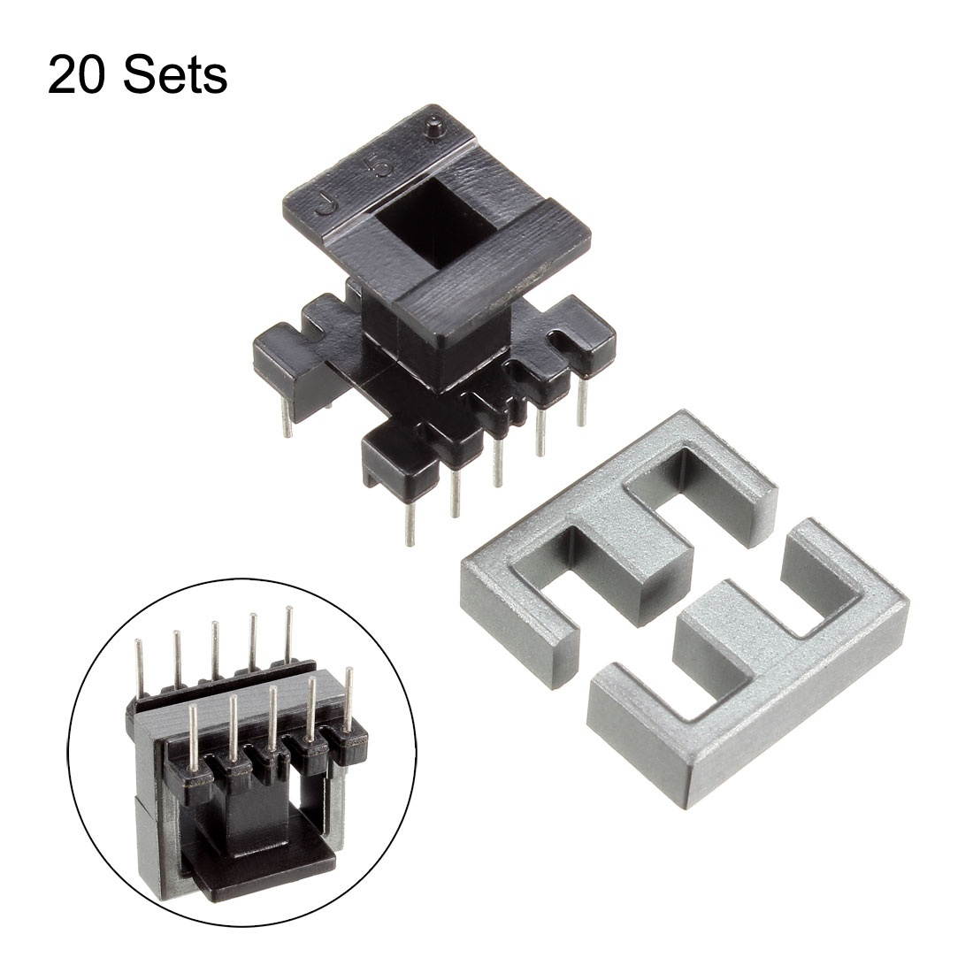 20 Sets EE16 5 with 5pin Transformer Bobbin PC40 Ferrite Core Vertical 40 Ferrite Halves and 20 Bobbin