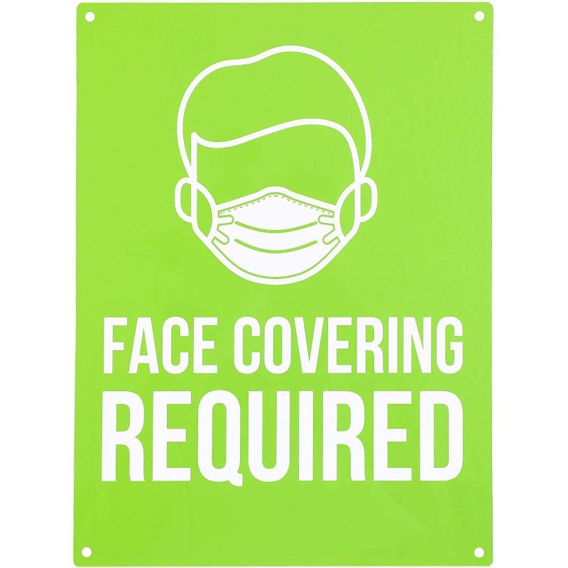 Stockroom Plus 3 Pack Safety Signs, Face Covering Required, Peel and Stick Label (9 x 12 in)