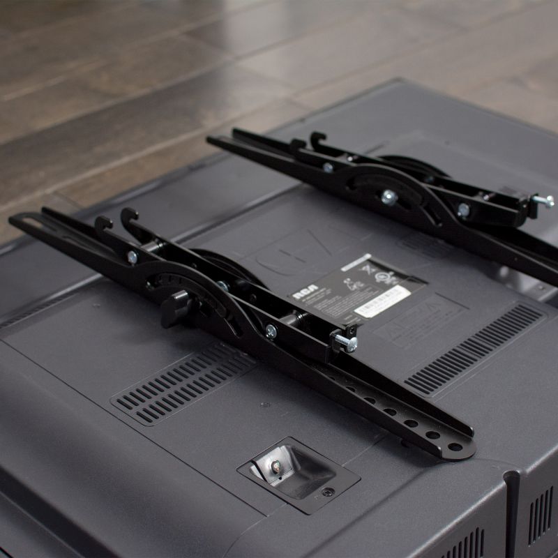 VIVO Black 32" to 55" Flat Screen TV Wall Mount | Fixed Tilt & Entertainment Shelf Floating AV, DVD Shelves (MOUNT-VW11)