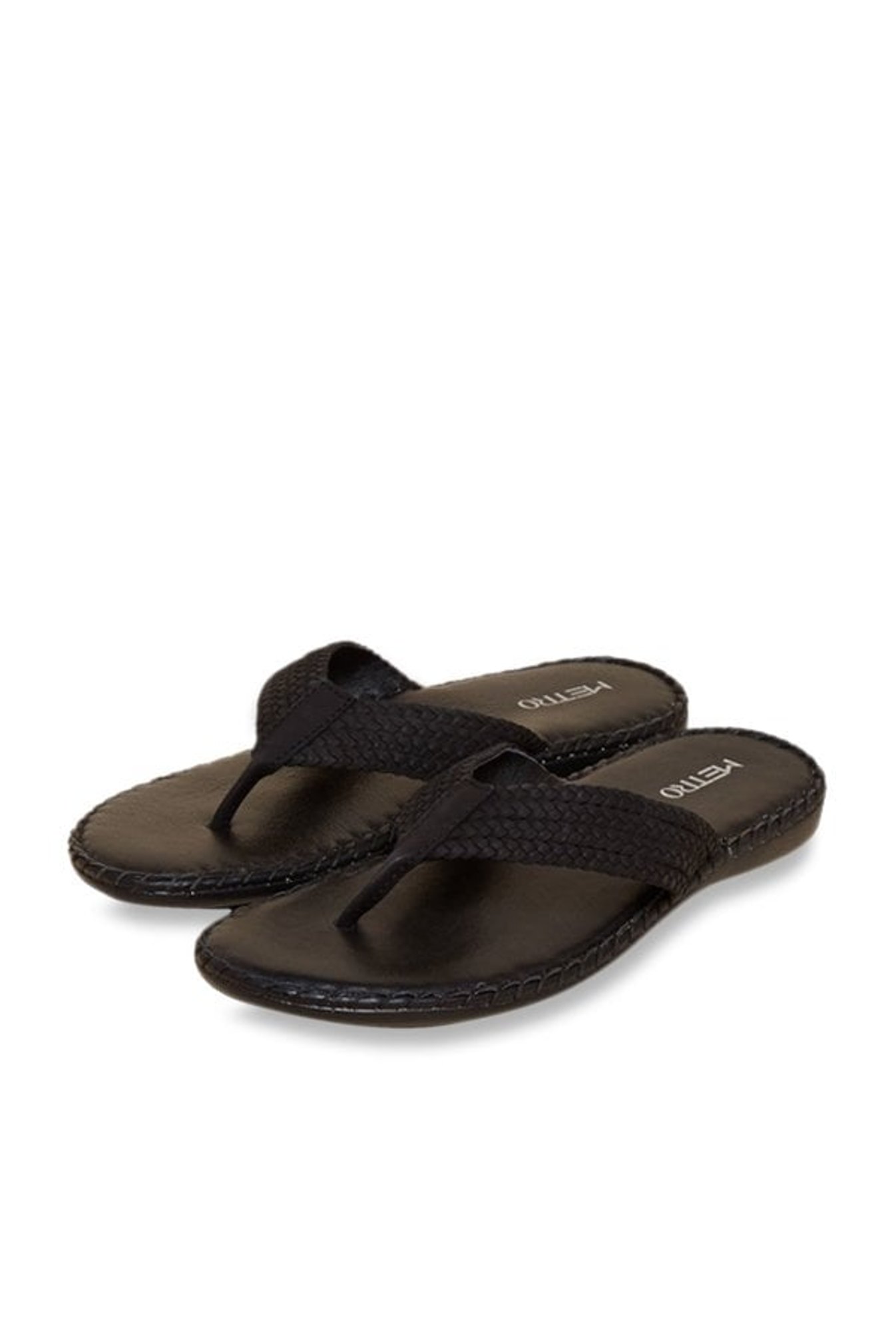 Metro Women's Black Leather Slip-Ons