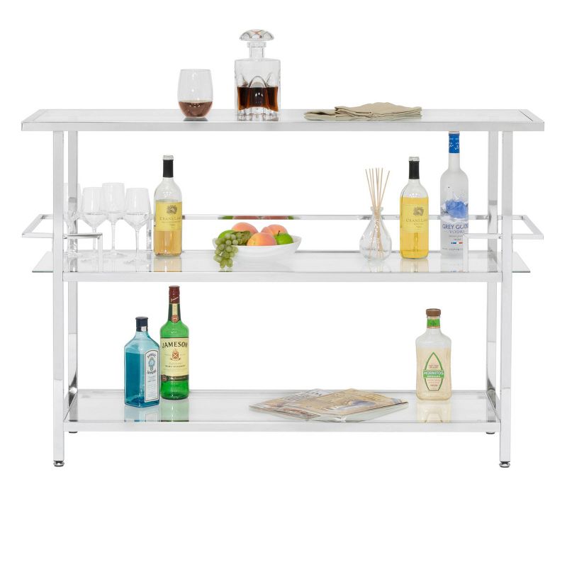 Portico Bar with Clear Glass Chrome - Studio Designs Home